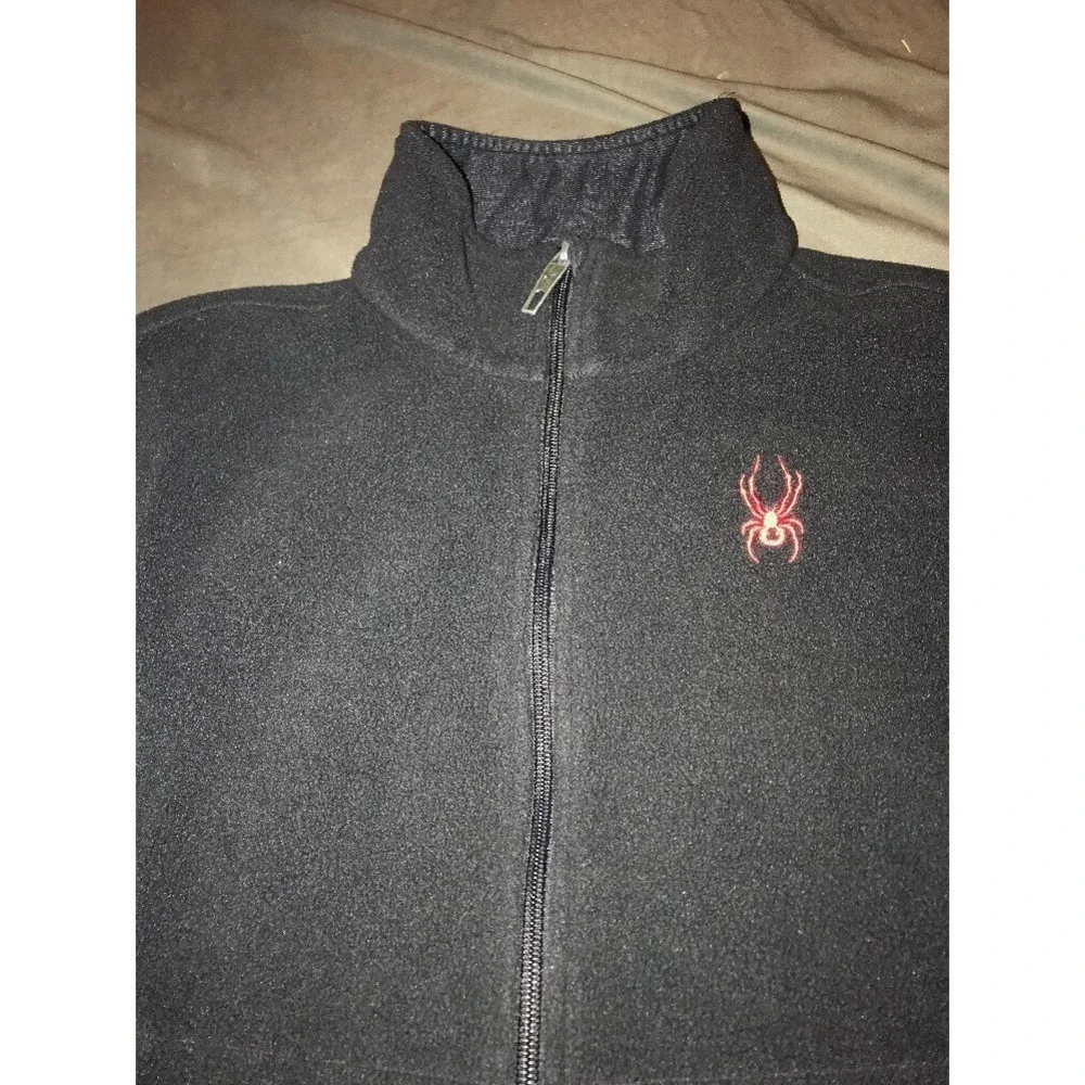 Spyder Youth Large‎ Boys Full Zip Fleece Jacket Gray Black